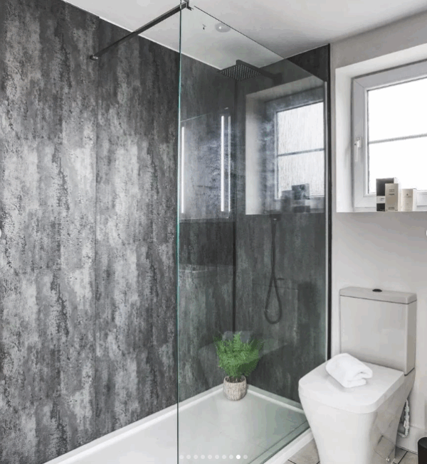 Large Lava Concrete - 1m Shower Wall Panelling - Floors To Walls