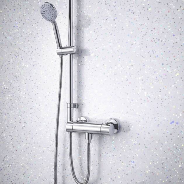 White Platinum Sparkle Wall Panels Shower Wall Floors to Walls