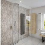 2 Sided Shower Wall Kit - Grey Marble - Floors To Walls