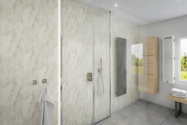 2 Sided Shower Wall Kit - Subtle Grey Marble - Image 3