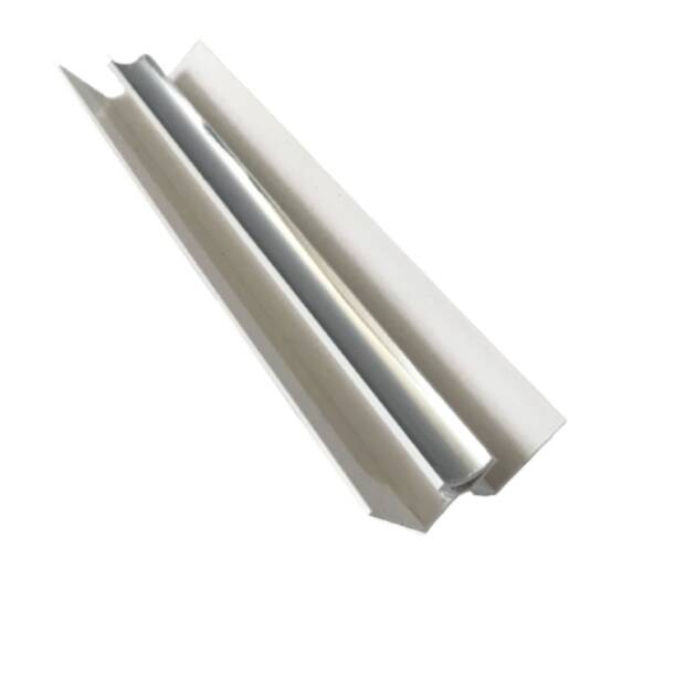 PVC Internal Corner Wall Trim - 10mm, silver