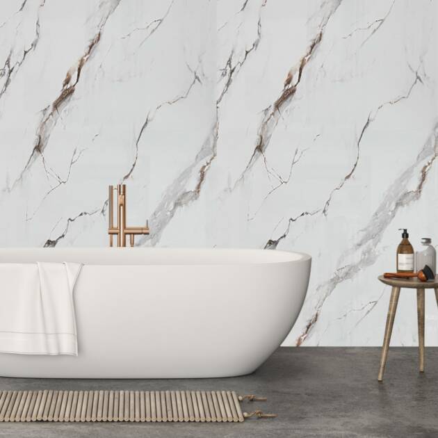 Large Arabescato Marble - 1m Shower Wall Panelling