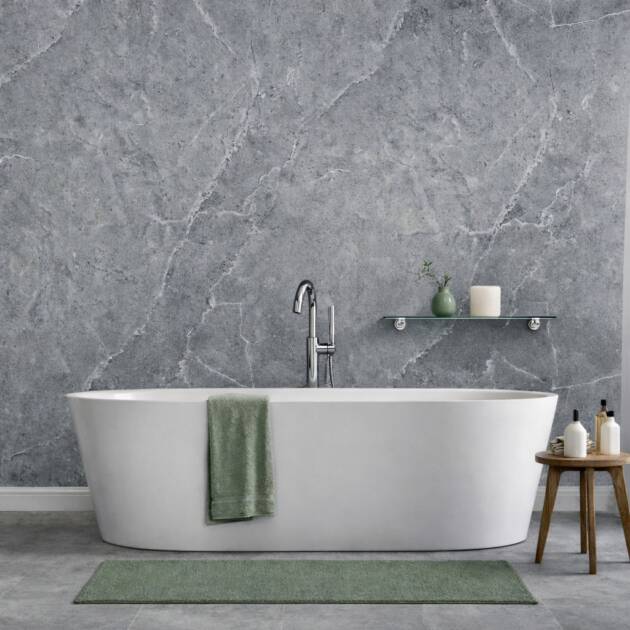 Florence-Marble-Grey-1m-Shower-Panel-Bathroom-Scene-Floors-To-Walls