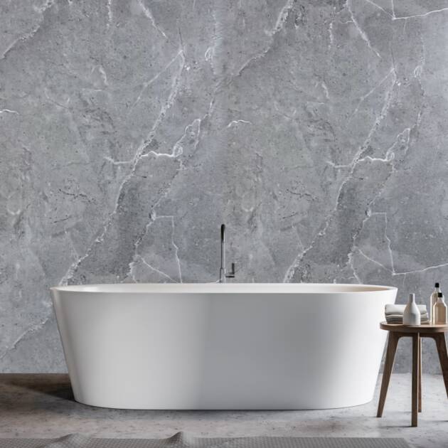 Large Florence Grey Marble - 1m Shower Wall Panelling