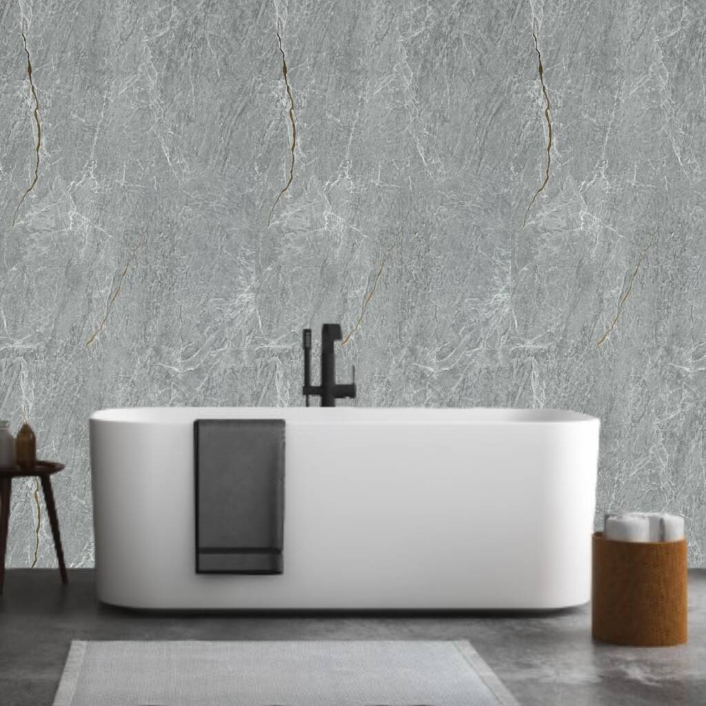 Best flooring paired with shower panels in a modern UK bathroom