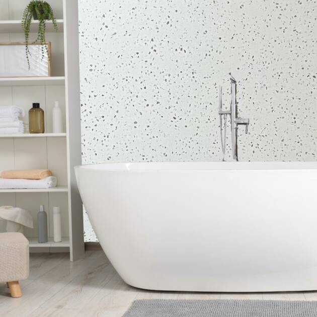 Large Terrazzo Grey - 1m Shower Wall Panelling