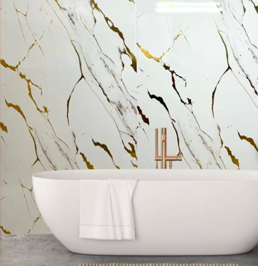 Gold Marble 1m Shower Panel