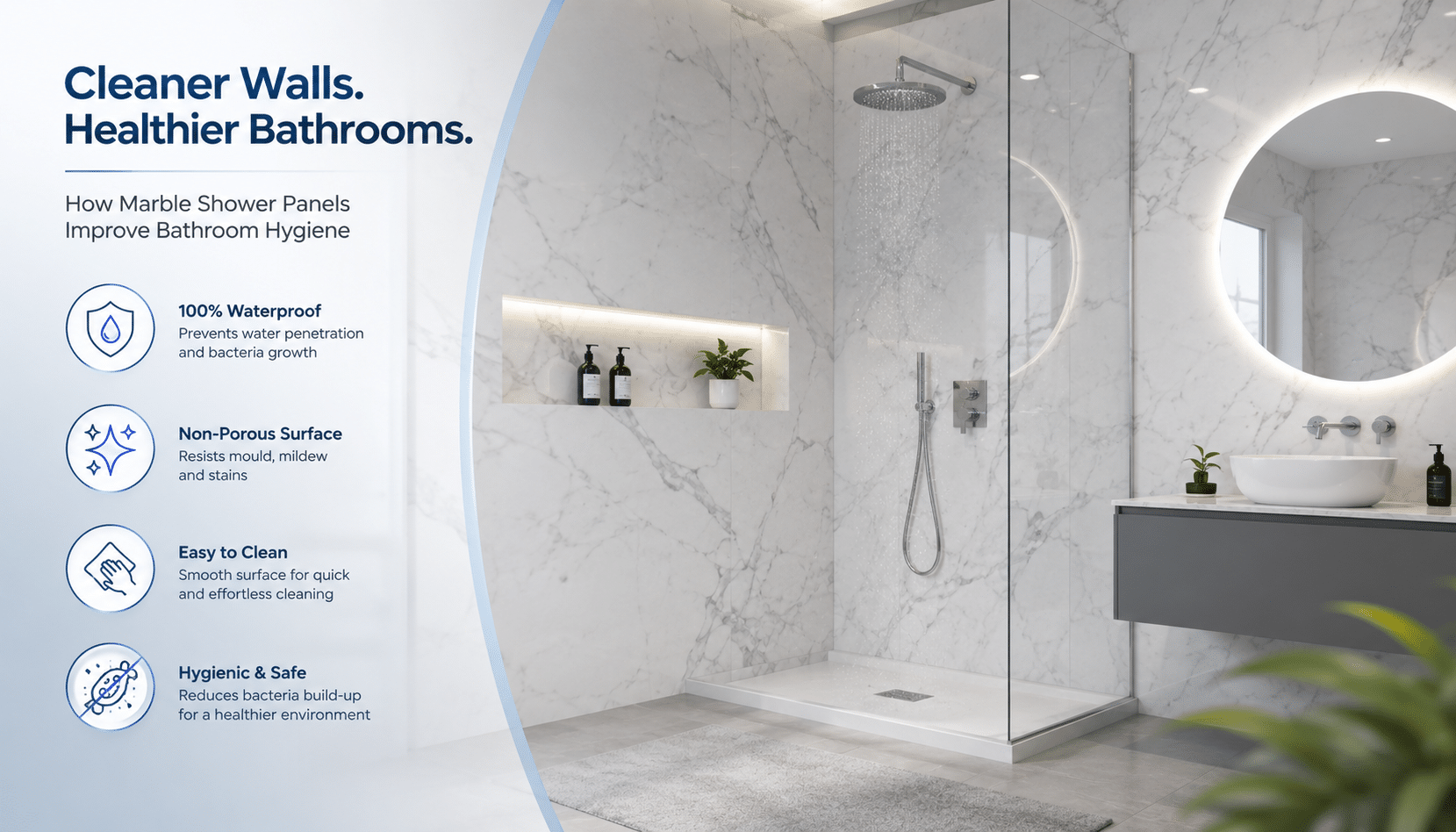 How Marble Shower Panels Improve Bathroom Hygiene