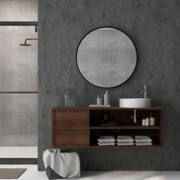 Titan Solid Style Tile Wall Panels 4 Pack Grey Bathroom Setting